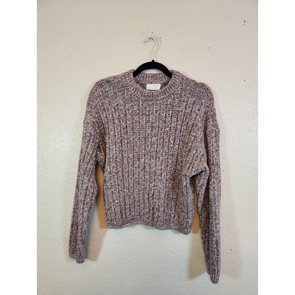 Universal Thread Womens Medium Brown Marled Chunky Ribbed Pullover Sweater‎